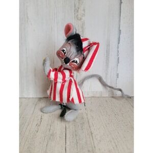 Annalee smile mouse red pajama striped mobility doll Xmas home decor